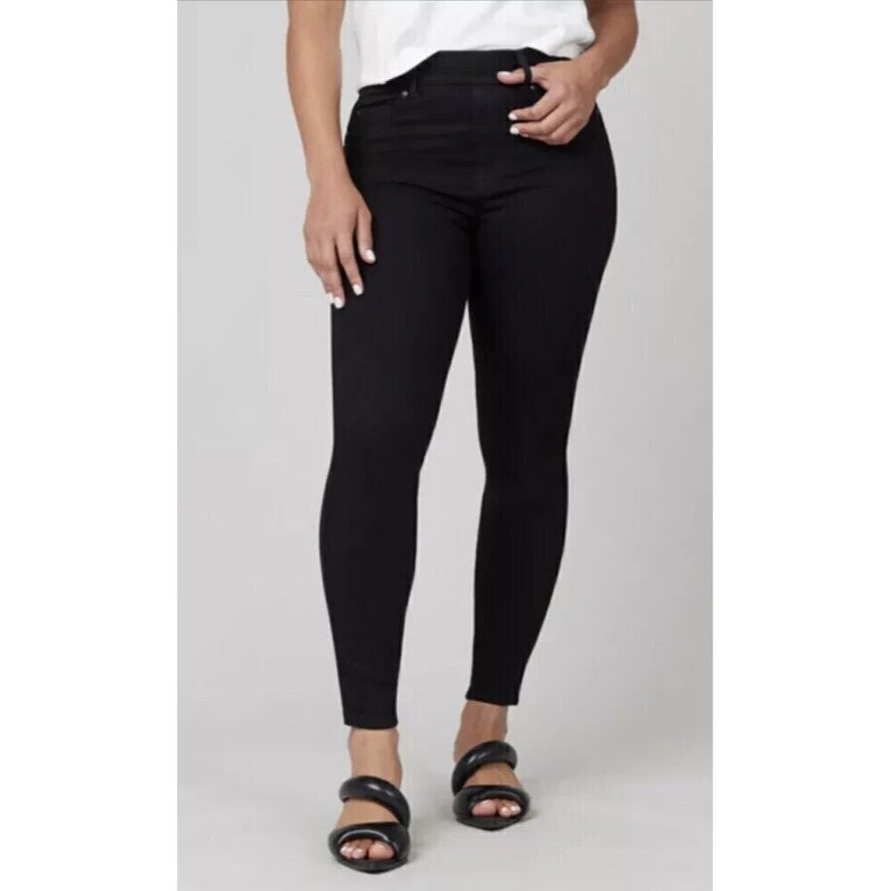 $128 SPANX ANKLE SKINNY‎ Clean BLACK pull-on Jeans Jeggings 20278Q Medium